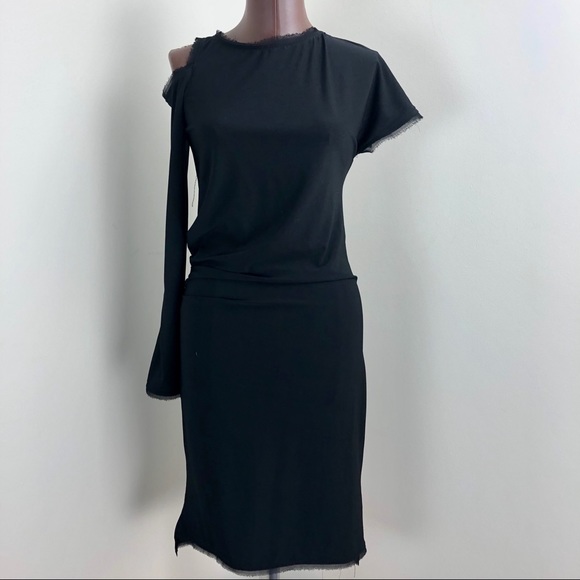 Christina Makowsky Black One Sleeve Dress - Picture 1 of 6
